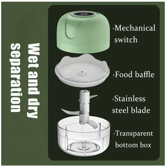 Home Wireless Mini Electric Onion and Garlic Shredder